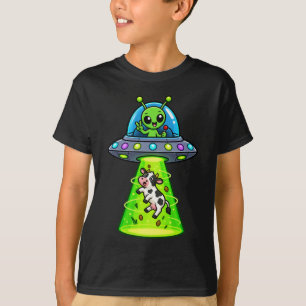 Funny Alien Cow Abduction UFO T-Shirt