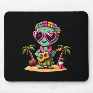 Funny Alien Hawaiian Costume Kids Summer Vacation Mouse Pad