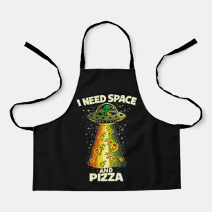 Funny Alien Head Eating Pizza UFO Extraterrestrial Apron