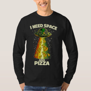 Funny Alien Head Eating Pizza UFO Extraterrestrial T-Shirt