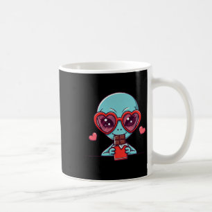 Funny Alien Heart Chocolate Valentine Alien Womens Coffee Mug