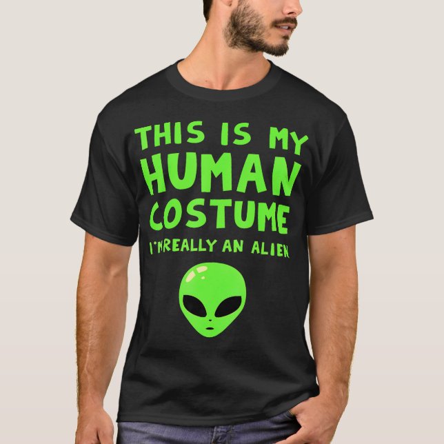 Funny Alien Human Costume T-Shirt (Front)