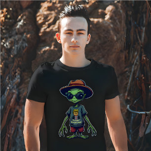 Funny Alien “Human Greetings” Political Satire T-Shirt