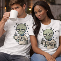 Funny Alien – "I Need Space" Coffee Design