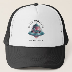 Funny Alien in UFO Hat