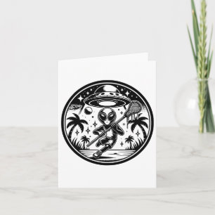 Funny Alien Lax Lacrosse Men Boys Girls Youth Teen Card