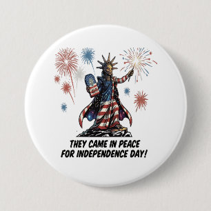 Funny Alien Liberty 4th of July Celebration 7.5 Cm Round Badge