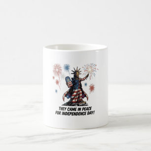 Funny Alien Liberty 4th of July Celebration Coffee Mug