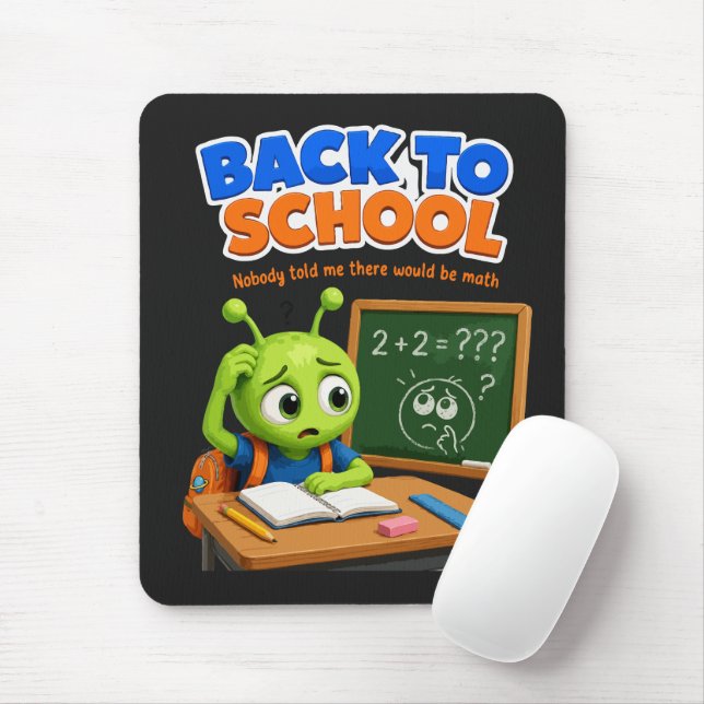 Funny Alien Math Struggles Back to School Design Mouse Pad (With Mouse)