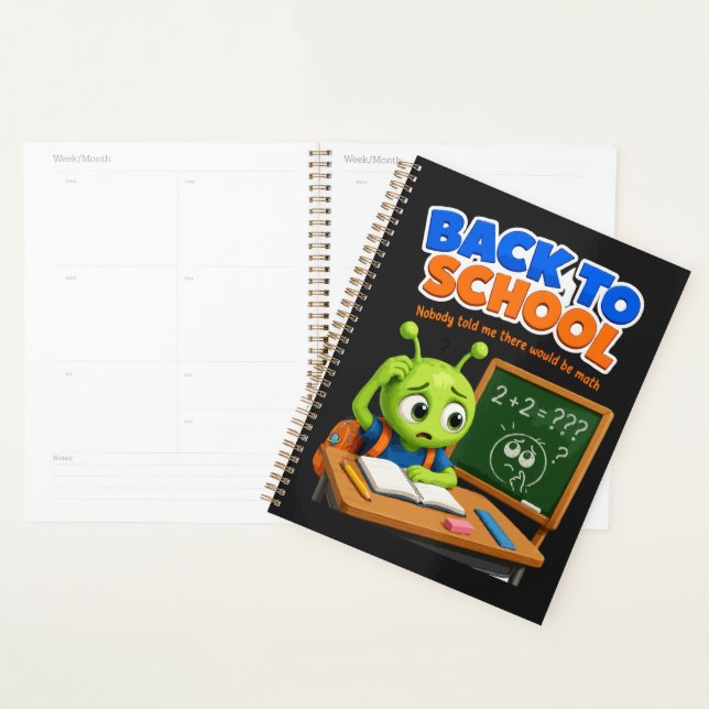 Funny Alien Math Struggles Back to School Design Planner (Display)