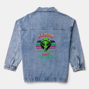 Funny Alien Meme "Aliens Don’t Pay Rent" Denim Jacket