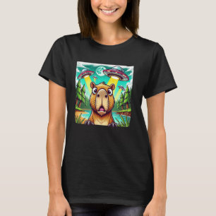 Funny Alien Meme Animal Lover Zookeeper Cute Capyb T-Shirt