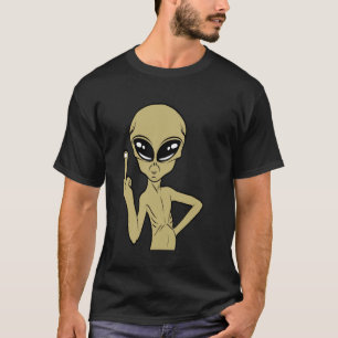 Funny Alien Middle Finger Stink Finger T-Shirt Gif