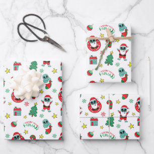 Funny Alien Santa Claus Christmas Xmas Wrapping Paper Sheet