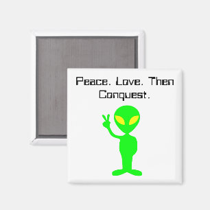 Funny Alien Sci-Fi Cartoon Extraterrestrial Art Magnet
