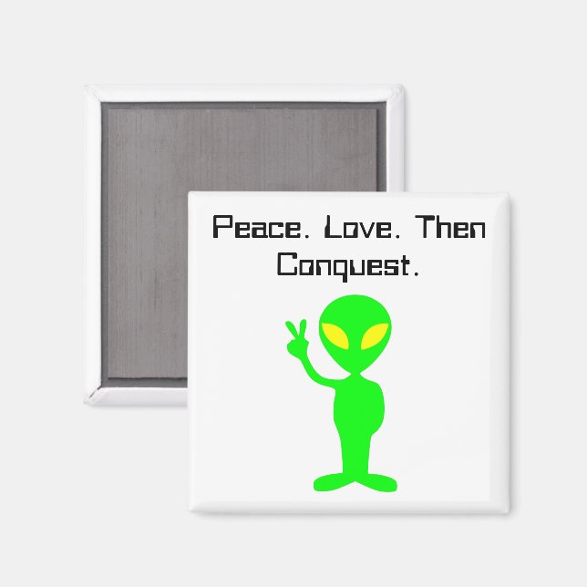 Funny Alien Sci-Fi Cartoon Extraterrestrial Art Magnet (Front/Back)