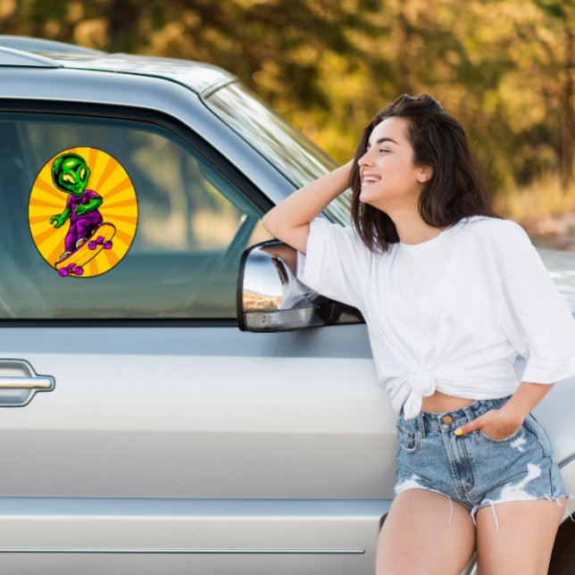 Funny Alien Skateboarder Funny Car Truck (Creator Uploaded)