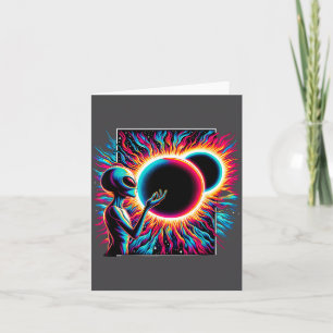 Funny Alien Total Solar Eclipse 4.08.2024 Apparel Card