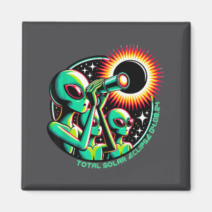 Funny Alien Total Solar Eclipse 4.08.2024 Apparel Magnet