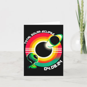 Funny Alien Total Solar Eclipse 4 Card