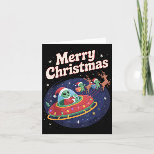 Funny Alien Trio Merry Ugly Christmas Santa Hat Gi Card