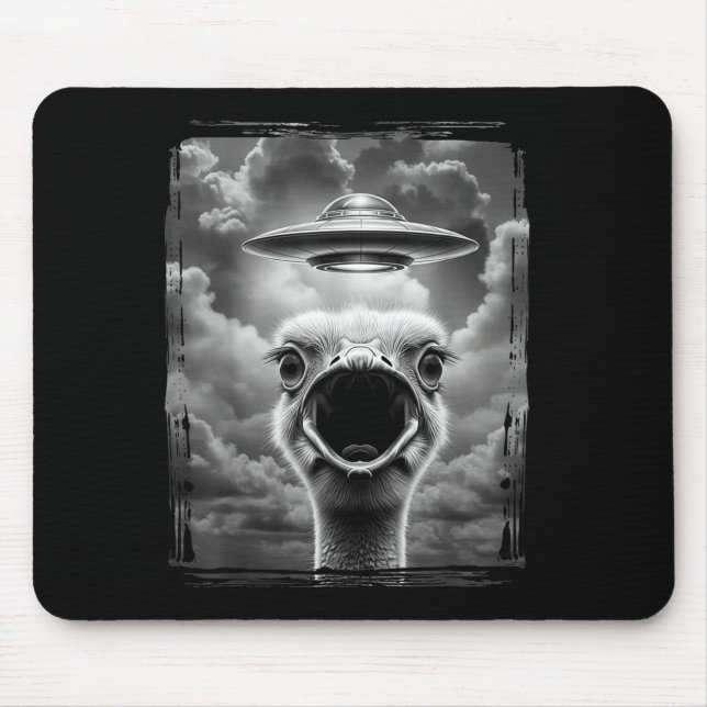 Funny Alien Turkey Ufo Selfie Thanksgiving Meme  Mouse Pad (Front)