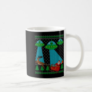 Funny Alien Ufo Santa Sleigh Ugly Christmas Sweate Coffee Mug
