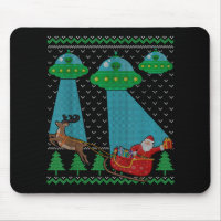 Funny Alien Ufo Santa Sleigh Ugly Christmas Sweate