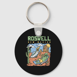 Funny Alien Vacation In Roswell New Mexico Desert  Key Ring