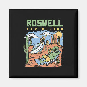 Funny Alien Vacation In Roswell New Mexico Desert Magnet