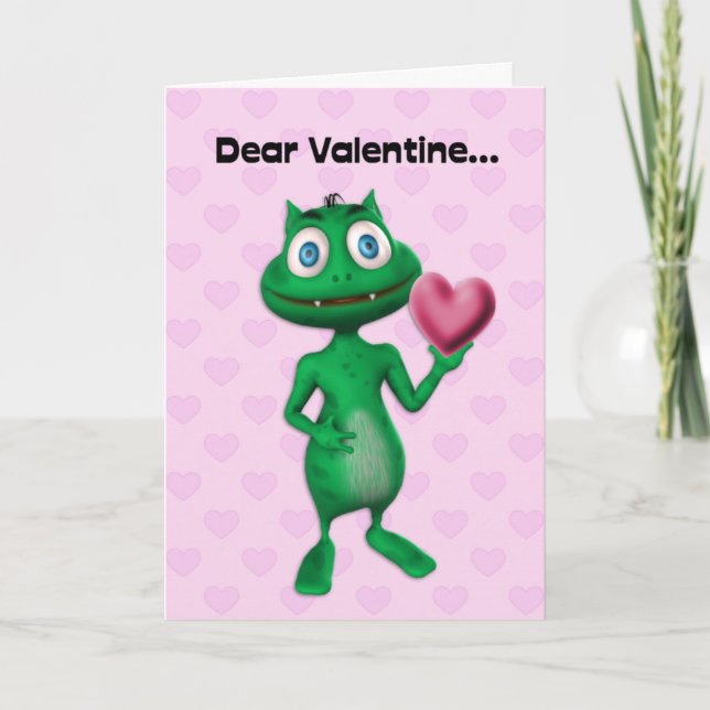 Funny Alien Valentine Card (Front)