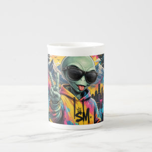 Funny Alien Vibes Bone China Mug