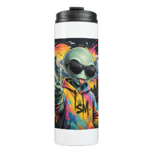 Funny Alien Vibes Thermal Tumbler