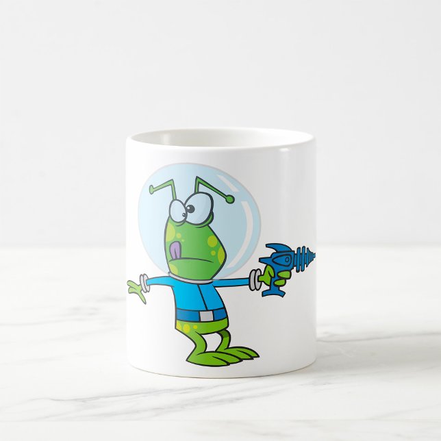 Funny Alien with Ray Gun Sci-Fi Space Invader  Coffee Mug (Creator Uploaded)
