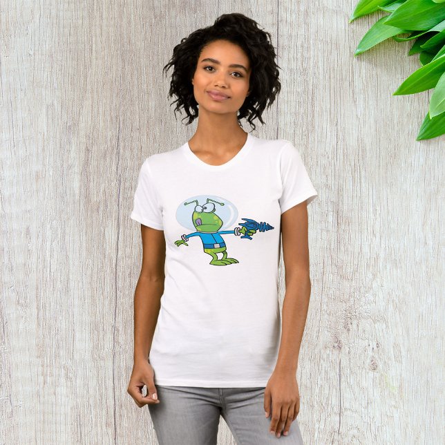Funny Alien with Ray Gun Sci-Fi Space Invader  T-Shirt (Creator Uploaded)
