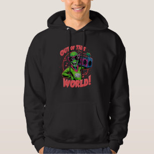 Funny Alien With Sunglasses Boombox Out of This Wo Hoodie