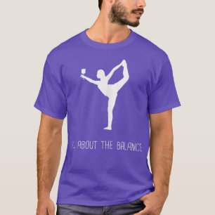 Funny All About The Balance Wine Yoga Pose Quote G T-Shirt