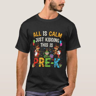 Funny All Is Calm Just Kidding Pre-k Teacher Chris T-Shirt