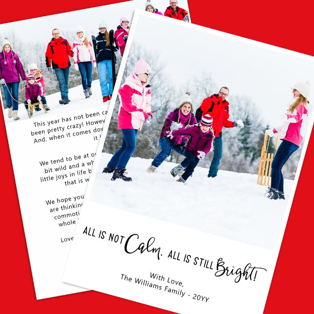 Funny All is Not Calm Holiday Photo Card (Creator Uploaded)