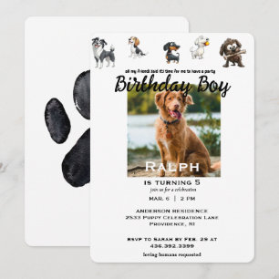 Funny All My Friends Pet Photo Birthday Party Invitation