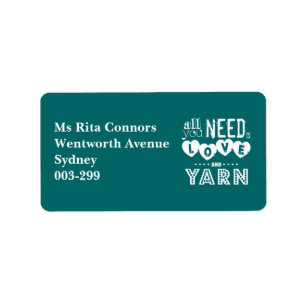 Funny All You Need is Love and Yarn Label