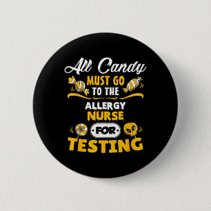 Funny Allergy Nurse Halloween 6 Cm Round Badge