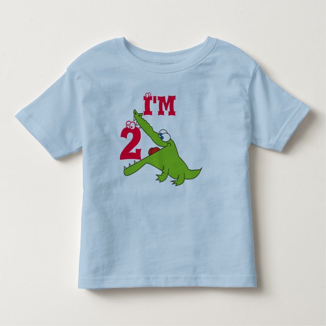 Funny Alligator 2nd Birthday T Shirt, Shirts (Front)