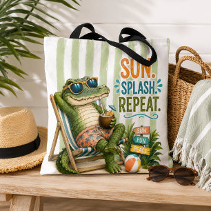 Funny Alligator Beach Bag Tote