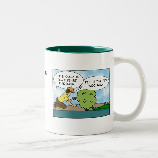 Funny Alligator Cache Geocaching Custom Name Mug (Right)