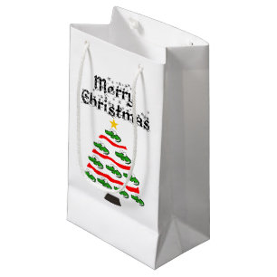 Funny Alligator Christmas Tree Cartoon Small Gift Bag