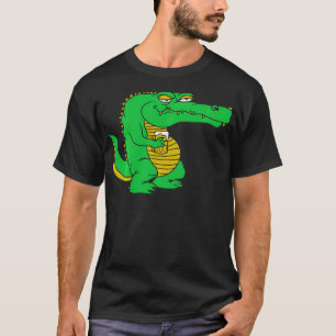 Funny Alligator Drinking Cool Crocodile Drinker B T-Shirt