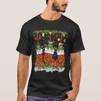 Funny Alligator In Xmas Socks Lights Alligator Chr T-Shirt