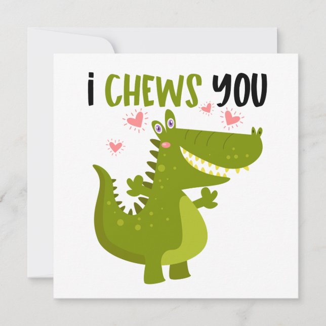 Funny Alligator Love pun Card (Front)