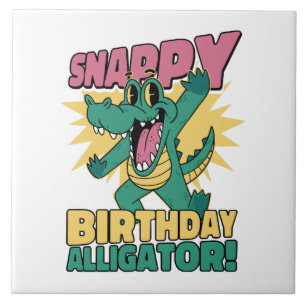 Funny Alligator Lover and Birthday Crocodile Gator Ceramic Tile